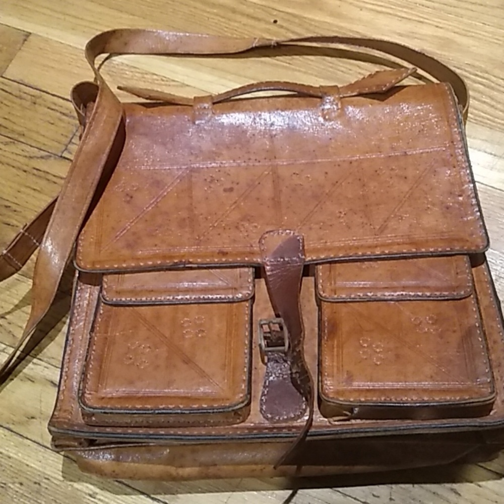 Leather Vintage Shoulder bag with handle